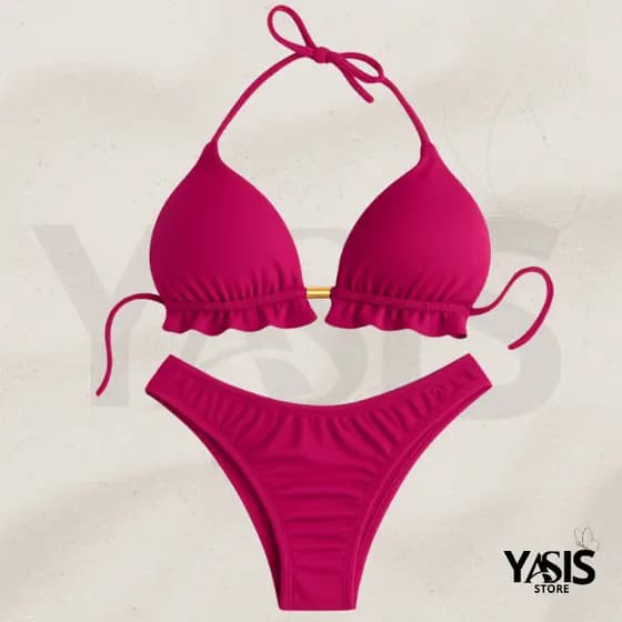 BIKINI CONJUNTO FEMININA ELEGANTE COM BOJO CORTININHA ASA DELTA PRAIA PISCINA VERÃO BIQUÍNI