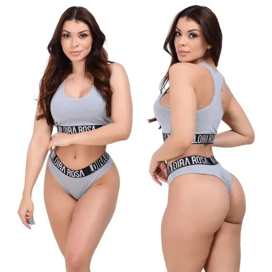 Conjunto Top Nadador E Calcinha Academia e Dia a Dia