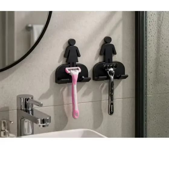 Suporte De Lâmina De Barbear Dele Dela Conjunto Kit Feminino Masculino Parede Banheiro Organizador