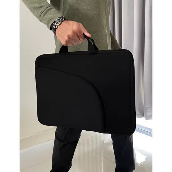 Capa Case Luva Para notebook 15.0 Preta com bolso e alça Bolsa para notebook Resistente
