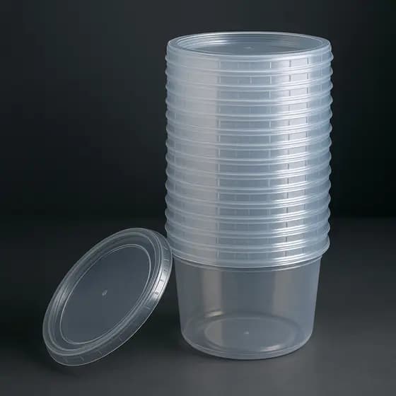 24un Pote Redondo Descartável 140ML 250ML 750ML 1000ML Freezer e Microondas FitnessTOTALPLAST