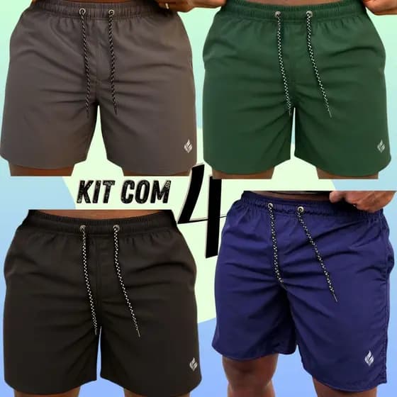 Kit 4 Shorts Tactel Masculino Bermuda Masculina Tactel Bermudas Masculinas Praia Academia Corrida