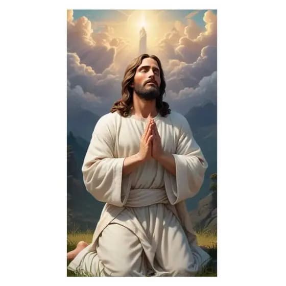 Quadro Decorativo 110x80 Jesus em Oração - Luz Celestial