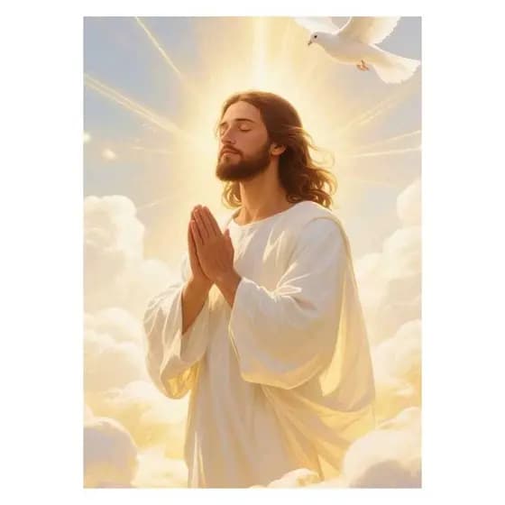 Quadro Decorativo 70x50 Jesus Orando com Pomba da Paz