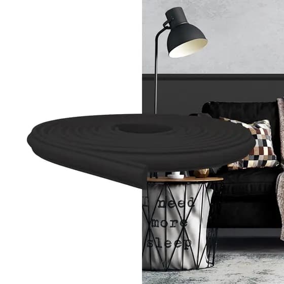 Rodameio Boiserie Autocolante Flexível EVA 2,3cm x 1,2cm Preto - Rolo 10 Metros