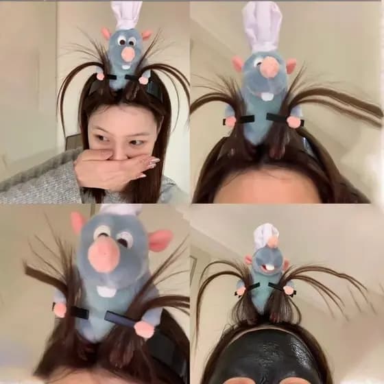 Ratatouille Hairband Novo Desenho Animado Plush Doll Headband Francês Wide-brimmed Hairpin Foto