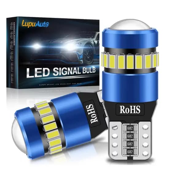 Par Lâmpada Pingo T10 LupuAuto Canbus Super Forte 18 Leds W5w BRANCO