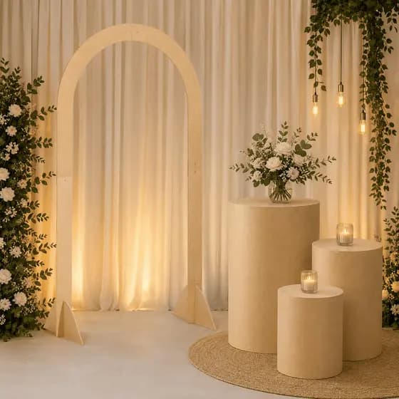 Kit Arco Romano com Cilindros MDF Decoração Festa Aniversário Painel Completo