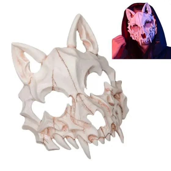 Máscara Caveira Esqueleto Halloween Bruxa Fantasia Lobo Adulto Fantasma Terror Face Monstro Festa