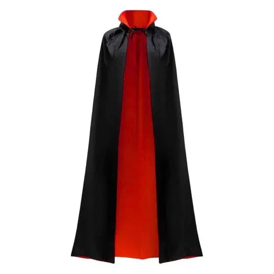 Fantasia Capa Longa Halloween Vampiro Dupla Face Terror Gola Alta Conde Vilão Magico Traje Festa