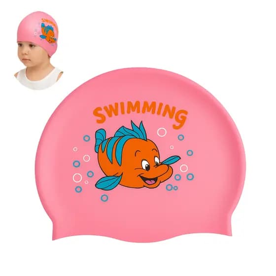 Depbag Touca Para Natação Infantil De Silicone Desenho Baleia Impermeável Piscina Praia