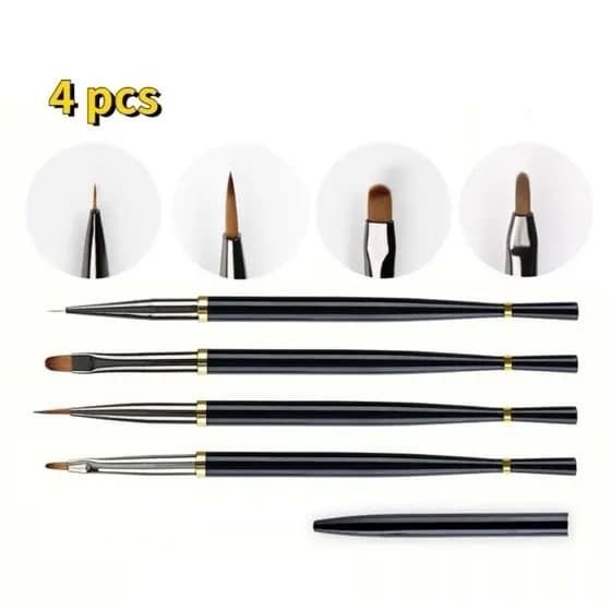 Kit 4 Un Pincel Para Alongamento De Unhas