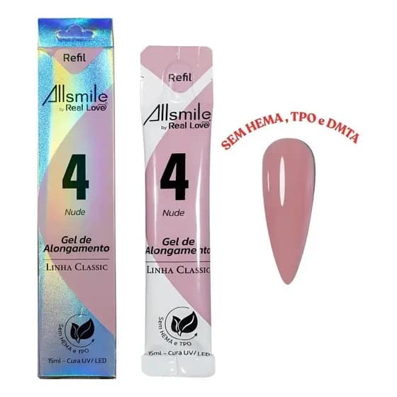 Refil Gel 4 Nude Real Love para Unhas 15ml SEM TPO E HEMA.