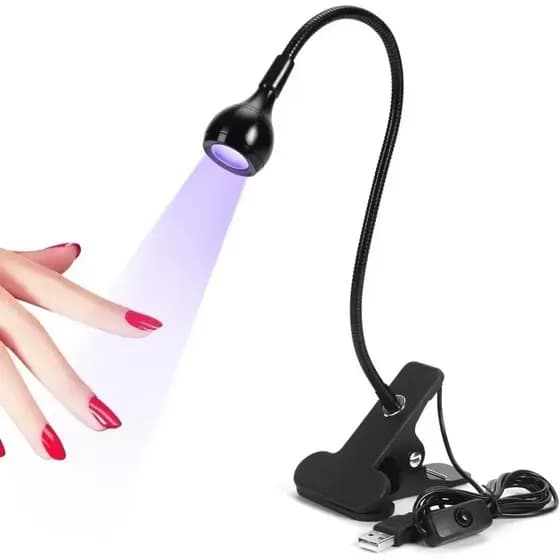 Mini Cabine + Luminária Com Garra Presilha Para Manicure UV/LED Presilha Secagem Unhas