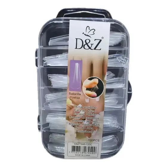 Unhas Postiças Bailarina Transparente D&Z– 120 Unidades