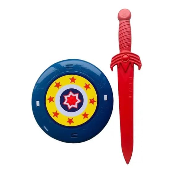 Kit Brinquedo Infantil Espada E Escudo Heróis 2 Peças Capitão América Vingadores Sortido
