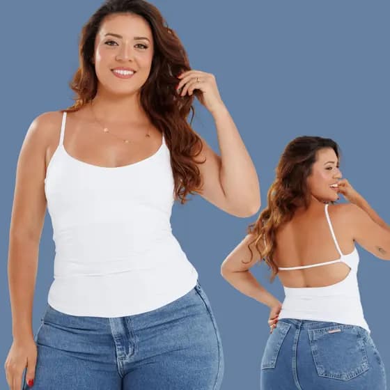 Regata Alça Fina Fitness Blusa Feminino Liso Poliamida Tank Top Slim Camiseta Academia Verão