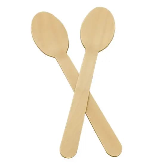 Colher de madeira - Talher descartável 16 Cm 25 unidades