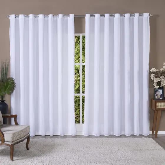 Cortina 5,00 X 2,50 / 2,80 Voil Gase De Linho Com Forro Sala\ Quarto\ Escritório