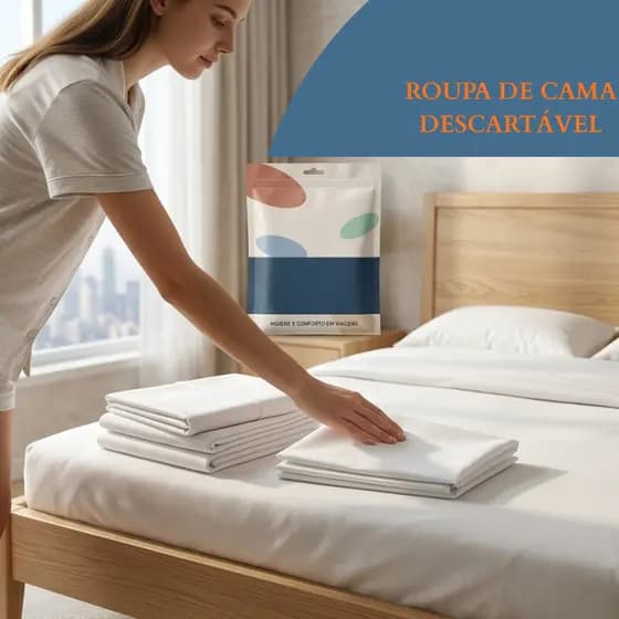 Jogo Cama Conjunto Lençol Descartável Protetor Almofada Fronha Lençol Viagem Cobertor