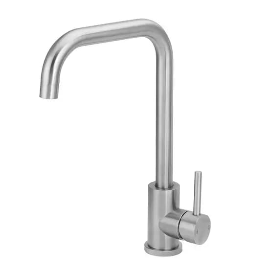 Torneira Cozinha Monocomando Bica Movel Alta Inox Escovado Agua Quente Fria Gourmet