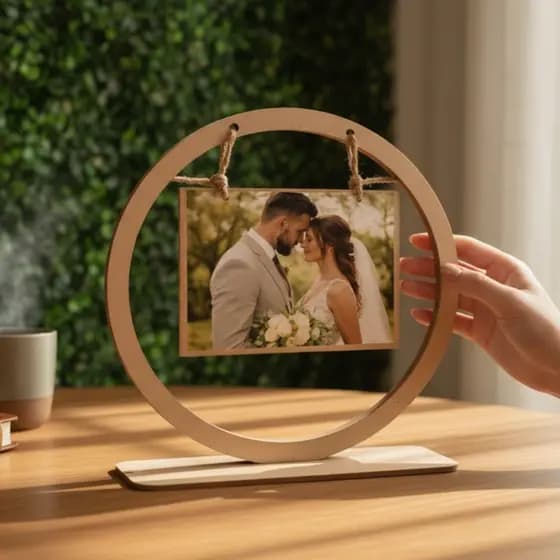 Centro de Mesa Porta Foto MDF 15CM Lembrancinha Casamento Formatura Porta Retrato Festa Arranjo Mesa