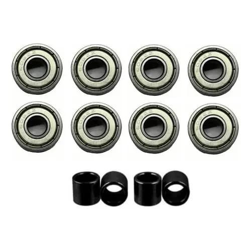 8 Rolamento 608zz Skate Patins + 4 Espaçador - Melhor preço