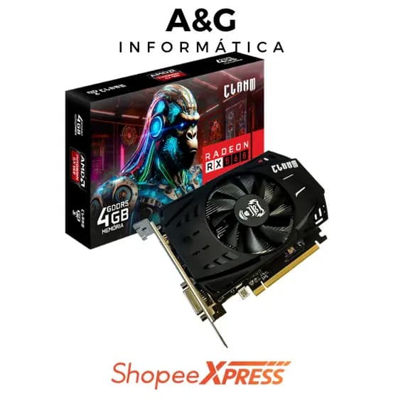 Placa de Video RX 560 4GB Clanm 12 Meses de Garantia Pronta Entrega
