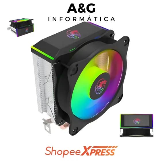 Air Cooler Draxen Dn300 100W TDP Argb Universal 90mm Preto