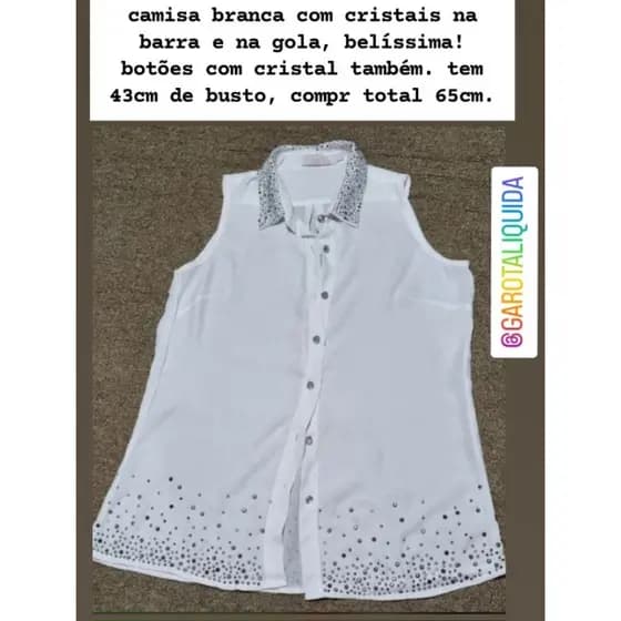 camisa branca com cristais