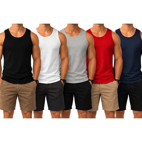 kit 5 Camiseta Regata Masculina