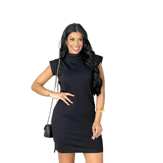 Vestido Femininino de Festa e Casual com bolso midi