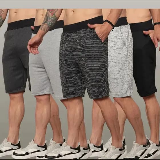 Kit 5 Bermudas Masculina Moletom Academia Cores Sortidas