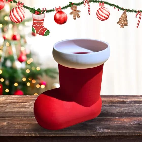 Bota de Papai Noel para Decoração de Natal - Enfeites de Natal