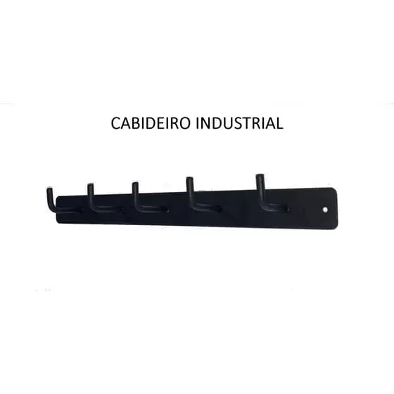 Cabideiro Industrial Pendurador Ferro Preto Decorativo
