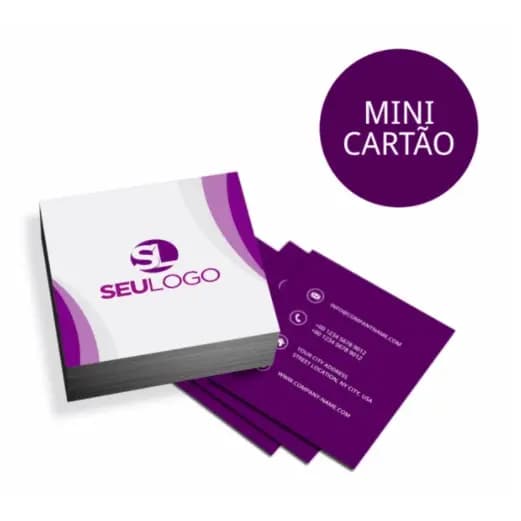 Mini Cartão de visita com Verniz Localizado Frente E Verso