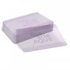 Cartão de visita transparente pvc com tinta branca
