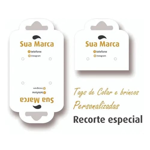 Tags Personalizadas Colar E Brincos papel couchê