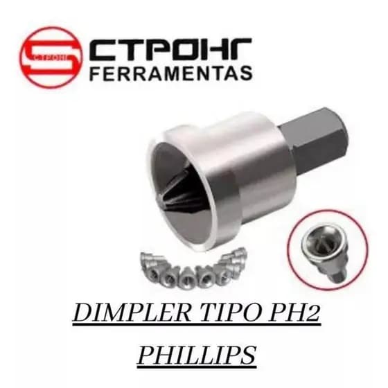 Ponta Phillips PH2 25mm Com Guia Para Parafuso Dimpler Broca Drywall Aço Alta Resistência