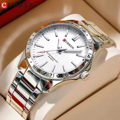 Curren 8452 luxo simples novos esportes quartzo relógios masculinos aço relógio de pulso masculino