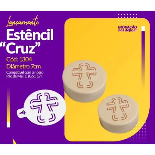 Estêncil Pão De Mel 7cm Cruz - Porto Formas