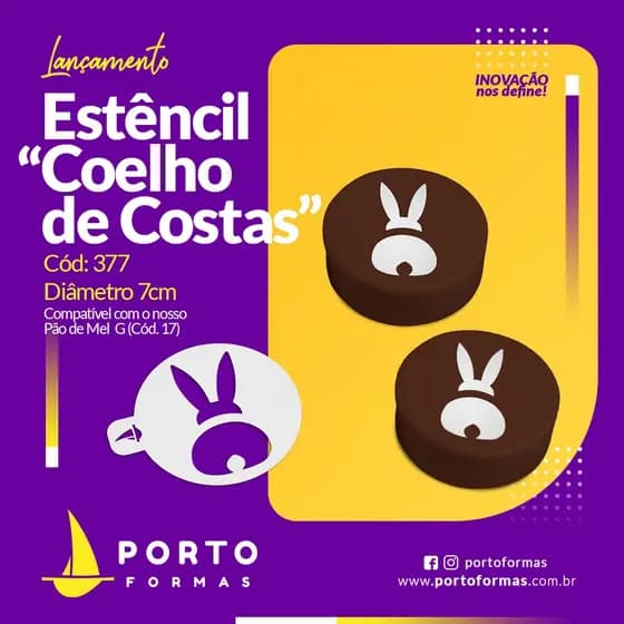 Estêncil aplique para PÃO DE MEL cód. 377 Porto formas