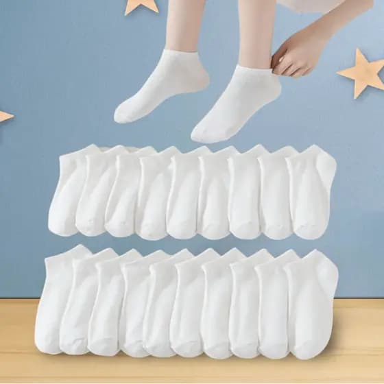 Kit 12 Meia feminina unissex Cano Curto BRANCO