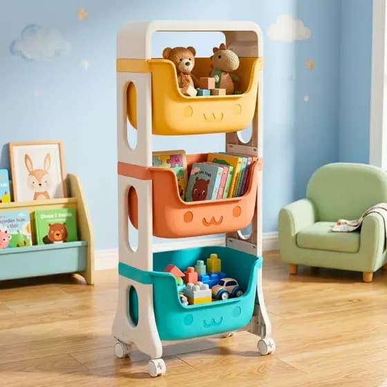 Prateleira Organizadora Caixa Cesto Infantil Brinquedos Quarto Bebê Estante Carrinho Box Prateleira
