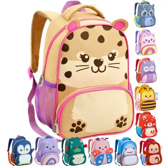 Mochila Bolsa Mala Escolar Infantil Bichinhos 3D Creche Pré Ensino Fundamental Menino Menina