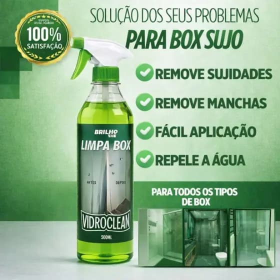 Limpador de Box Blindex - Tira Manchas de Gordura Banheiro Sem Esforço 500ml