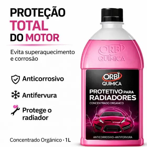 Protetor de Radiador Automotivo Anticorrosivo Antifervura Concentrado 1L - Rosa