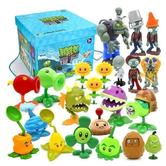 Plants & Zombie Boneco Kit Com 22 Pcs Mapa E Bolas Brinquedo