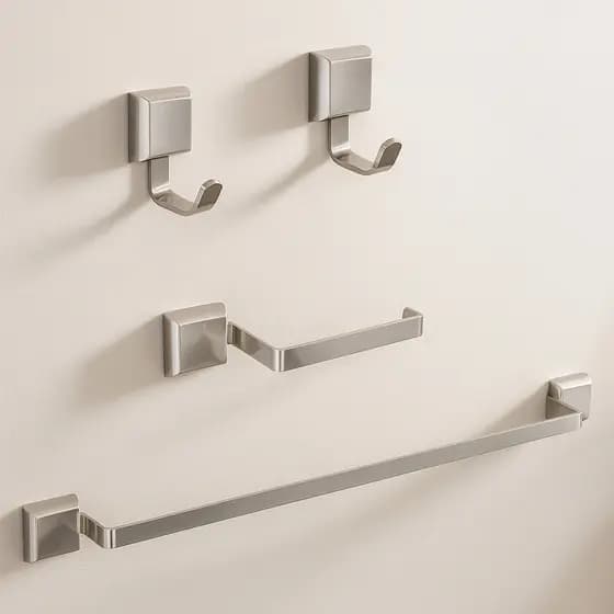 Kit Porta Toalha + 3 Peças Acessórios Banheiro e Lavabo – Luxo