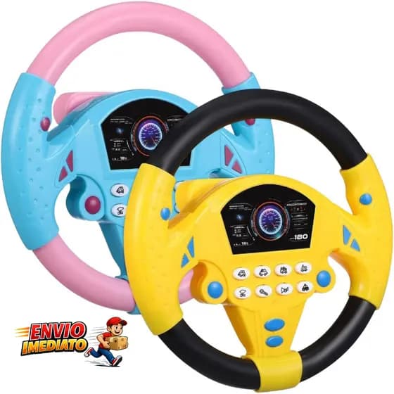 Volante Educativo Infantil Musical com Ventosa Som Brinquedo Interativo Direção
